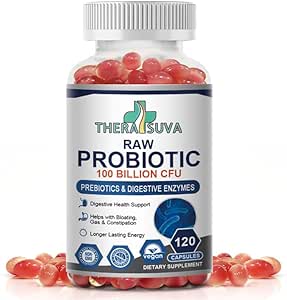 Probiotiques 100 milliards CFU – 34 souches + prébiotiques biologiques – formule alimentaire complète pour la santé des gourdins, le soutien immunitaire et l'équilibre digestif – 60 jours d'approvisionnement, 120 softgels