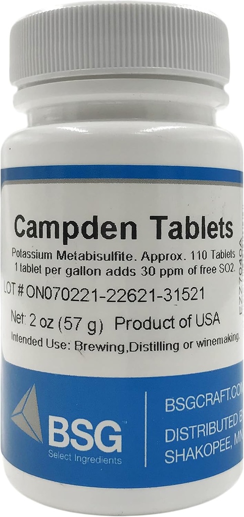 Comprimés (Potassium Métabisulfite), 2 oz