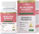 Probiotiques et prébiotiques biologiques pour les femmes pH Balance et digestion- 60 milliards CFU Probiotiques vaginaux avec Cranberry D-Mannose, Vegan et non-OGM pour le trac urinaire et immunitaire