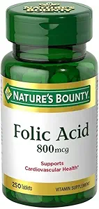 Acide folique 800 mcg Comprimés Résistance maximale, 4 bouteilles (250 Nombre)