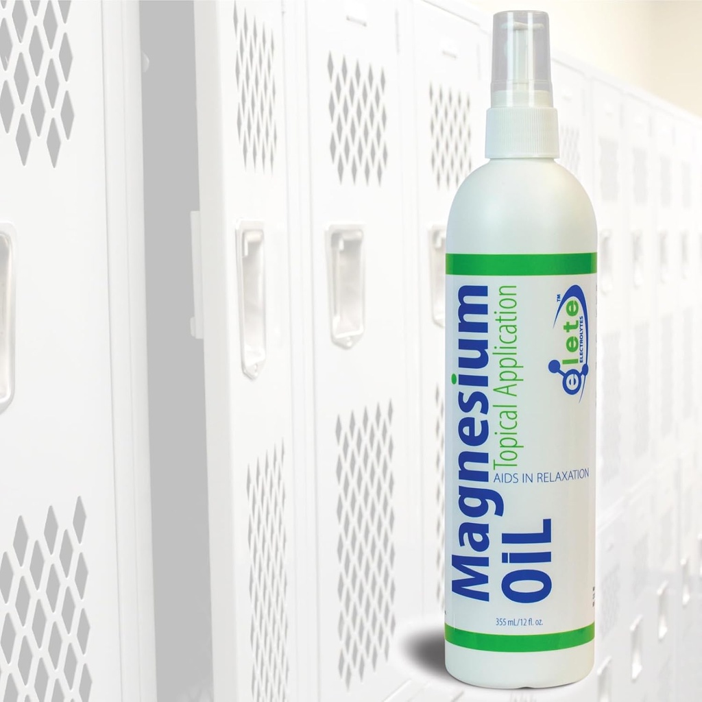 élete Pure Magnésium Oil Spray, Grande bouteille de 12oz, Huile de magnésium pour les pieds, les jambes, les crampes musculaires et la douleur, Accélérer la récupération d'entraînement (Extra Large - 12 Oz)