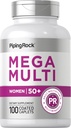 Piping Rock Multivitamin for Women 50 Plus | 100 Coated Caplets | Daily Multi Vitamin & Mineral for Women | Non-GMO, Gluten Free Supplement