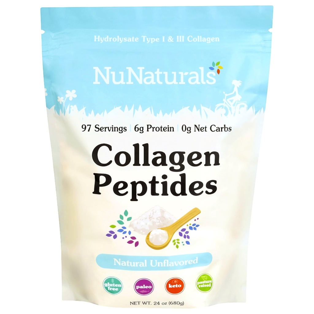 Poudre de peptides de collagène (type I, III), pour peau, cheveux et ongles, 24oz