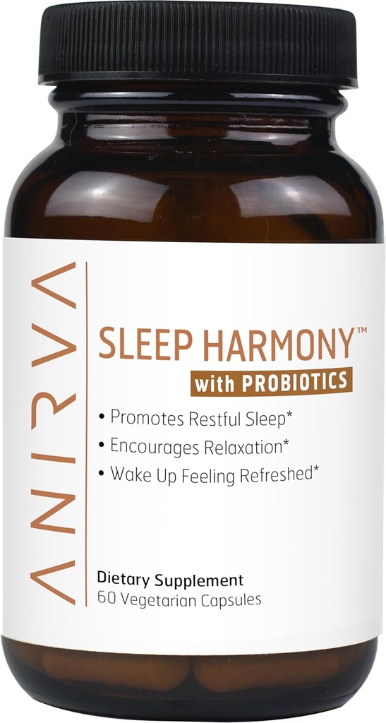 Harmonie du sommeil - Supplément de sommeil naturel avec probiotiques, Magnésium, Ashwagandha, Camomille, GABA, Melatonine - Supplément de forme non-habitant pour la relaxation, le soulagement du stress, une meilleure aide au sommeil