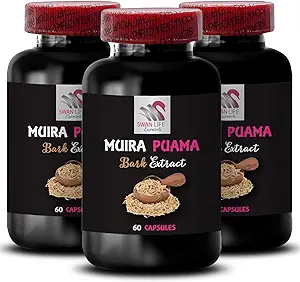 Activation d'aventure - MUIRA PUAMA BARK EXTRACT - Focus Enhancement, Recharge d'énergie, Source à base de plantes, Dynamic Energy Boost, Mélange botanique, Puissance vitale, Support de force 3 bouteilles 180 capsules