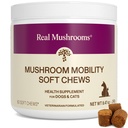 Véritables champignons Mobility Chews for Dogs & Cats – Muselle verte et mélange de champignons d'or – Chien & Vitamines pour chats Traitements pour routines actives – Support pour articulations, hanches et flexibilité – 240 ct Supplément