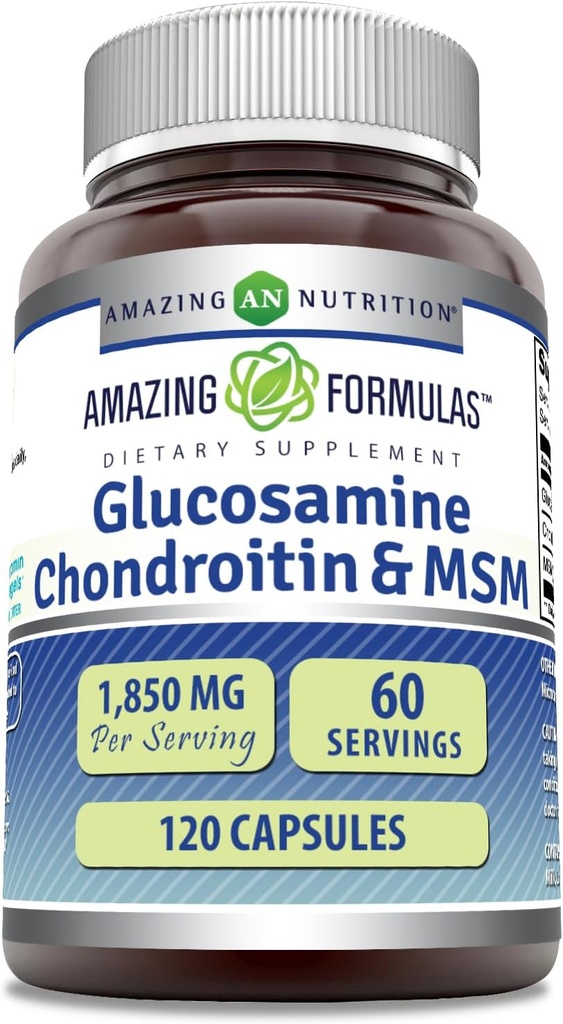 Formules étonnantes Glucosamine Chondroïtine MSM 1850 mg Par supplément de capsules de service