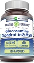 Formules étonnantes Glucosamine Chondroïtine MSM 1850 mg Par supplément de capsules de service
