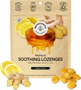 Beekeeper's Naturals Soothing Honey Ginger Lemon Cough Drops - Immune Support with Vitamin D, Zinc and Propolis Throat Soothing Lozenges, 14 Ct