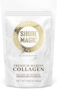 Shore Magic Poudre de collagène marin premium – Peptides hydrolysés de type I, II, III et IV de poissons sauvages pour la peau, les cheveux, les ongles et les articulations, 14 portions