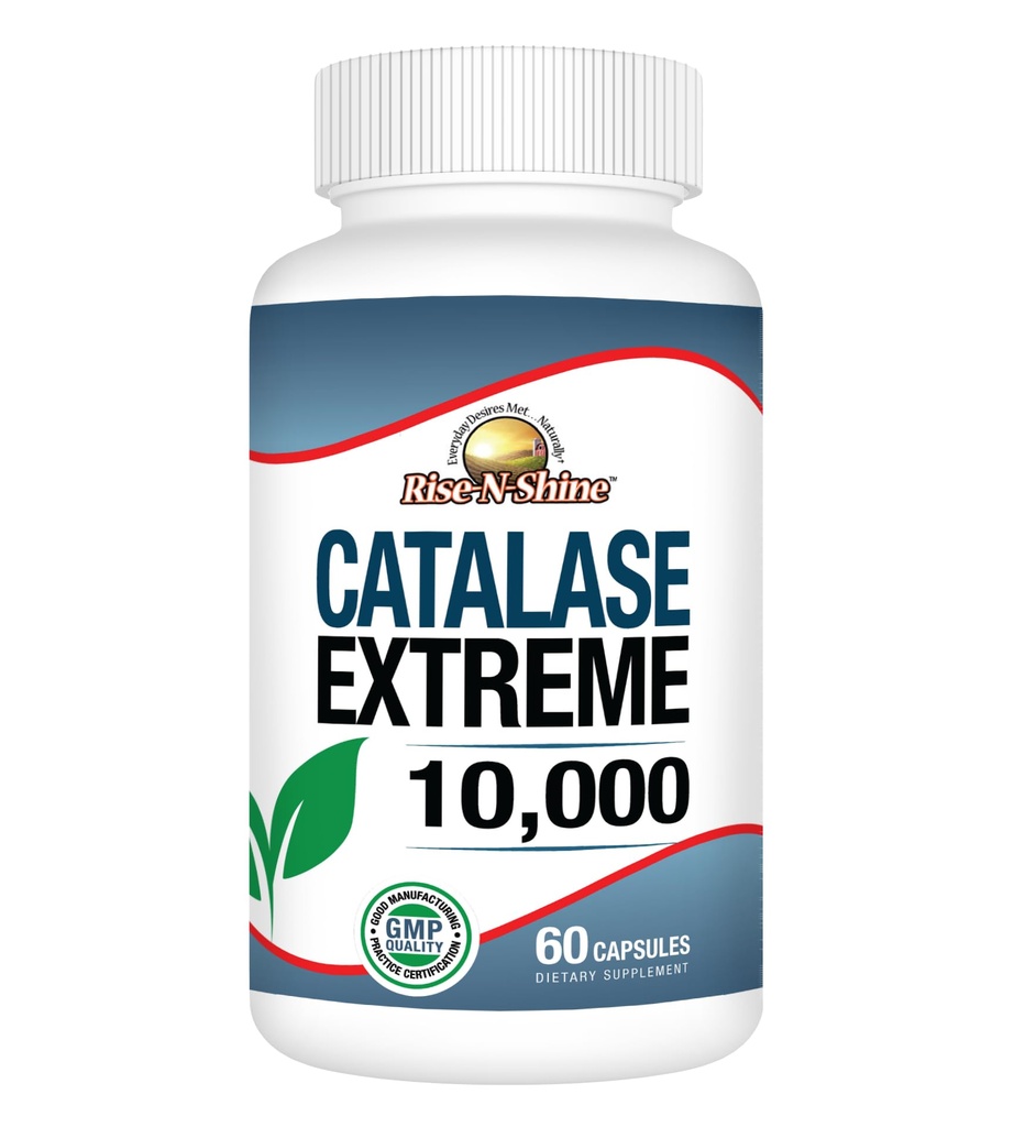 Rise-N-Shine Catalase Extreme Supplément 10 000 avec Saw Palmetto, Biotin, Fo-Ti, PABA - Suppléments capillaires pour cheveux forts - 60 Capsules
