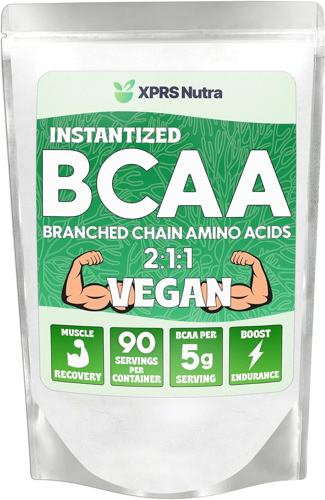 XPRS Nutra BCAA Poudre - Supplément Acides Amino pour les hommes - Suppléments d'entraînement BCAA non aromatisés - Suppléments de gymnastique pour les hommes - Supplément Acides Amino pour les femmes pour la récupération après entraînement (1 livre)