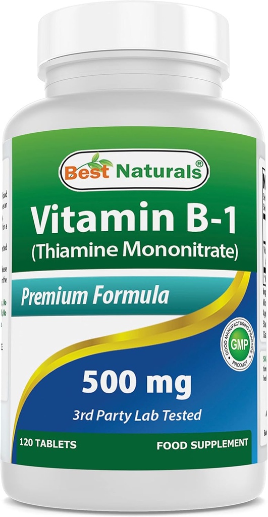 Meilleure vitamine B1 naturelle comme mononitrate de thiamine 500 mg 120 comprimés (120 Nombre (paquet de 1))