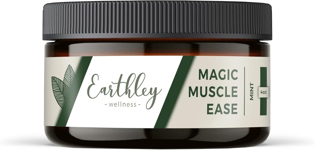 Earthley Wellness Soulagement des muscles magiques, du magnésium et de l'arnica Lotion pour apaiser les muscles douloureux, soulagement de l'absorption rapide pour les crampes, la tension et la récupération après l'entraînement (4oz, menthe)