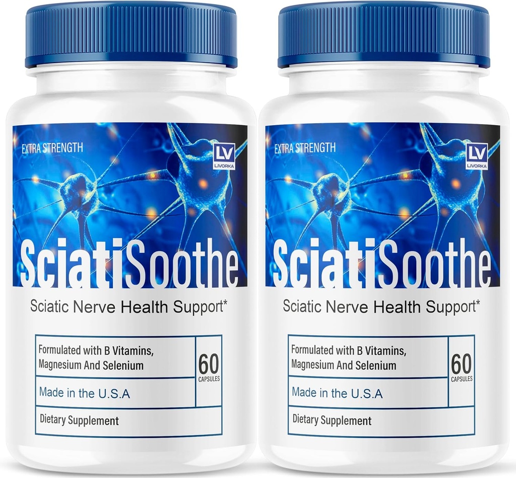 LIVORKA (2 Pack) Sciatisoothe - Supplément Sciatisoothe, Sciati Soothe, Sciatisooth Vitamines, Sciatisooth, Sciati Soothe Supplément, Sciati Sooth Capsules, Sciati Sooth, 120 Capsules pendant 2 mois