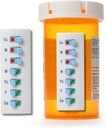 Peel et Stick réutilisable pour 12 + Recharges, Pill/Medication/Vitamine/Pet Med Tracker & Rappel, attachez à votre bouteille, sans organisateur, courbe-retour (blanc, 2-pack)