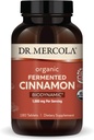 Dr Mercola Biodynamic Fermented Cinnamon Organic - Soutient la santé métabolique - Extrait de cannelle à haute teneur en flavonoïde - USDA Organic, non-OGM, sans gluten et sans soja - 180 comprimés