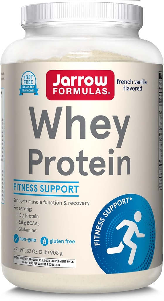 Formules de jouxtage Protéines de lactosérum avec 18 g de protéines, 3,8 g de BCAA et de glutamine, supplément alimentaire pour la fonction musculaire et le soutien de la récupération, 32 oz Vanilla Aromatisé poudre, environ 36 jours d'approvisionnement