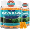 Kava Kava Gummies, Sugar Free Calm Gummies w/Rhodiola Rosea, Ashwagandha, L-Theanine, GABA, Melatonin-Free Kava Blend for Relaxation, Calm and Focus - Alternative to Kava Powder Capsules, Vegan 120 Ct