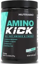 NutraBio Amino Kick – BCAA poudre avec caféine naturelle – Supplément acides aminés pour l'énergie, l'hydratation et la récupération – BCAA, électrolytes et acides aminés – Baja Burst, 30 portions