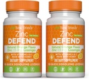 Marques de base – Zinc Orange Defend - 100 Lozenges - Naturel Orange Saveur Zinc–Lozenges - Immune Boost, Cold Relief, Non-OGM, Zinc Acétate et Vitamine C - 2-Pack