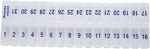 Once-a-Day Monthly Pill Organizer – Large Compartments with Removable Lid for Easy Loading – Holds 31 Days of Medications Plus Extra Compartment – BPA Free