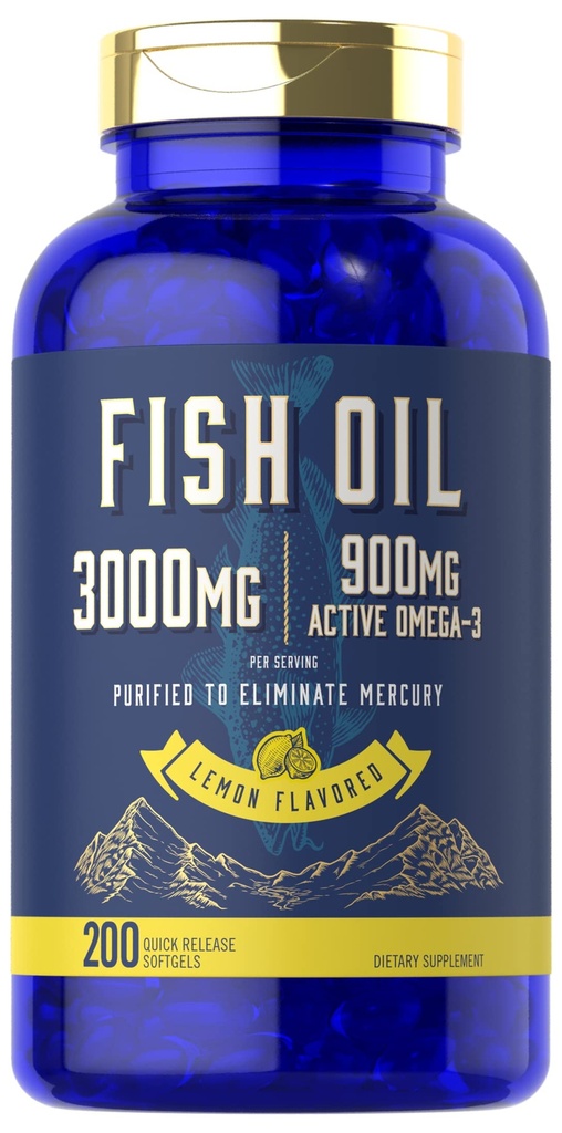 Huile de poisson de Carlyle 3000mg.900mg Omega.200 Softgels.