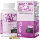 Bronson cheveux, peau et ongles avec biotine supplément de vitamine extra-résistance pour les femmes, 100 capsules
