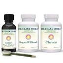 Dr Clark Store Kit de soutien et de nettoyage intestinal - avec la teinture verte originale des noyers noirs, Wormwood et Cloves-Aides maintenir la fonction intestinale optimale