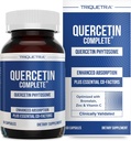 Quercetin Complete® Quercetin Phytosome avec 50X Absorption plus élevée, Quercefit prouvé et breveté cliniquement – Forme la plus efficace de Quercetin – amélioré avec Bromelain, Zinc et Vitamine C (60 Capsules)