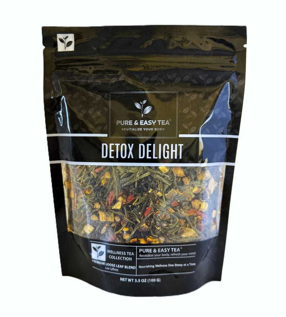 Thé pur et facile, Detox Delight, Détox 30 jours, soutient l'amincissement sain, foie, Gut & Colon Cleanse, Avancé Full Body Blend, 100g/3.5oz