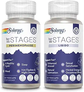 SOLARAY Perimenopause and Libido her Life Stages Bundle - Hot Flashes and Menopause Plus Natural Lubrication and Libido Support for Women - Made Without Hormones - 30 Servings
