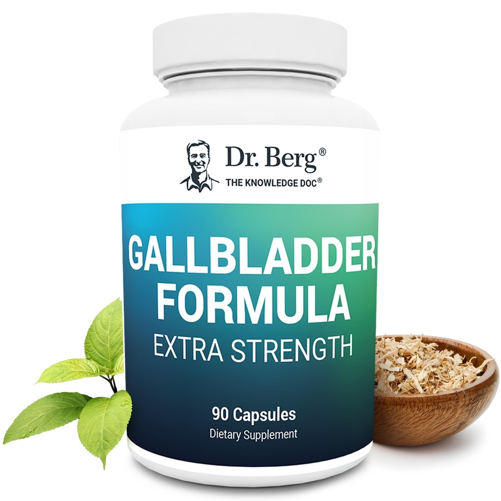 Dr Berg Gallbladder Formula Extra Strength - avec poudre de bile à l'oxygène et acide bile conjugué - Mélange d'enzymes digestives - Approvisionnement complet de 45 jours - 90 capsules végétales