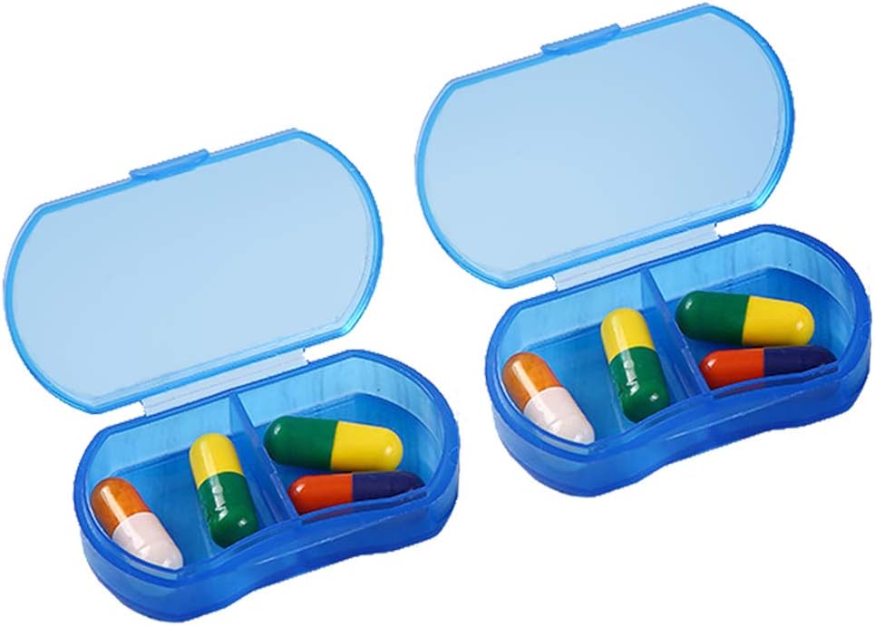 2PCS Housse Organisateur Pocket Petit Porte-Piles, Conteneurs quotidiens AM & PM, Porte-médicaments, Idéal pour les médicaments, Vitamine, Supplément, Parfait pour le voyage, Idéal pour la Purse