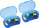 2PCS Housse Organisateur Pocket Petit Porte-Piles, Conteneurs quotidiens AM & PM, Porte-médicaments, Idéal pour les médicaments, Vitamine, Supplément, Parfait pour le voyage, Idéal pour la Purse