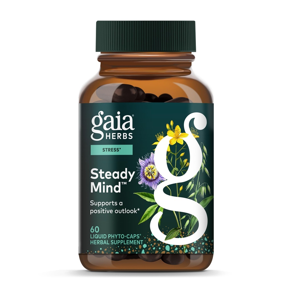 Gaia Herbs Équilibre émotionnel - Supplément de soutien au stress pour aider le corps à faire face au stress - avec la tortue de St. John, Passionflower, Vervain, et l'avoine - 60 Vegan Liquid Phyto-Capsules (20 jours)