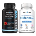 Suppléments avancés de contrôle de la vésicule pour les femmes et les hommes 60Ct + D Capsules de mannose - Actif rapide 1400 MG Extra Strength DMannose pour la maladie vésiculeuse 120 Ct