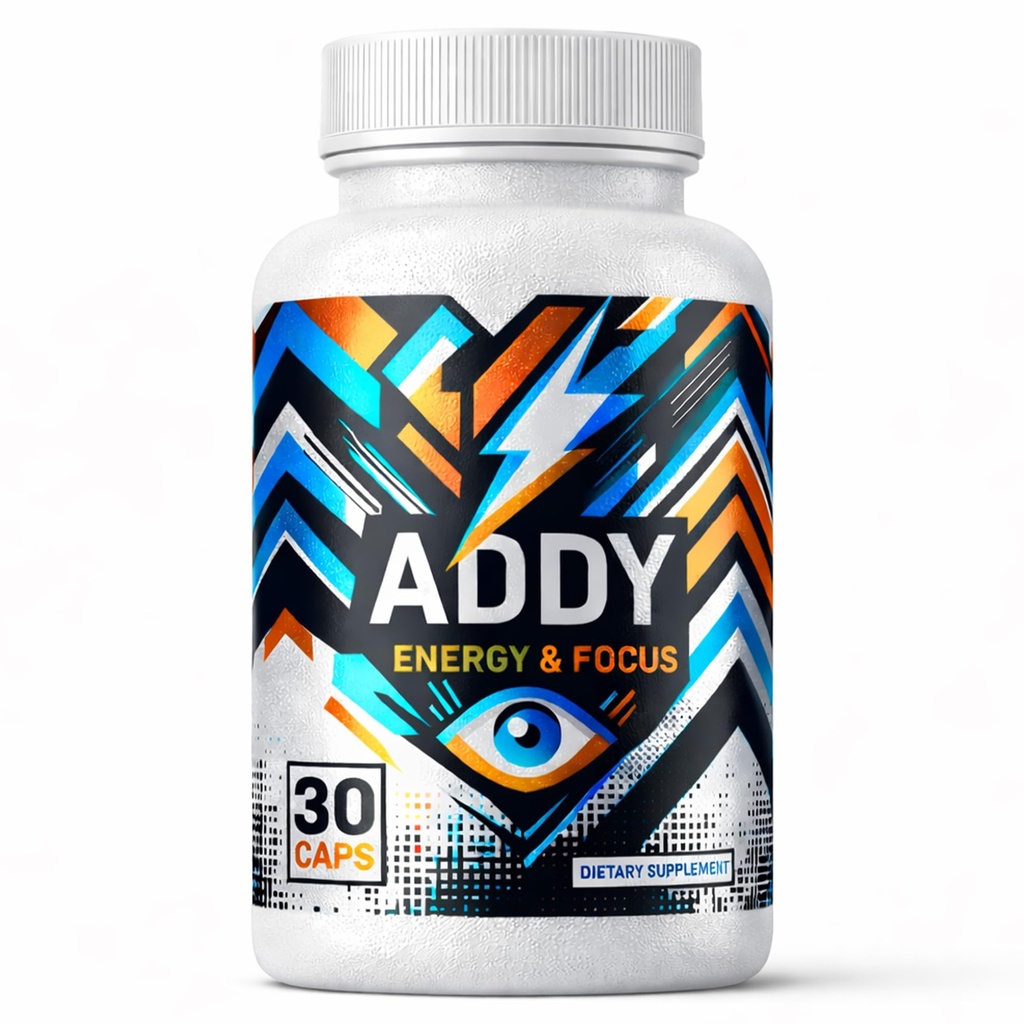 Addy Energy - Focus & Energy Supplément - Brain Booster - Adderall Alternative - Focus, Augmenter la productivité - Clean Energy - Sharp Focus - 30 jours d'approvisionnement