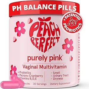 Prébiotiques et probiotiques purs et roses pour les femmes Multivitamines, supplément de canneberges pour la santé vaginale Vitamines, soutient l'équilibre du pH, soins féminins, santé urinaire, flore et odorat en santé, 30 portions