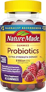 Probiotiques digestifs faits de la nature Ultra-résistance, framboise et cerise, 42 gommies (paquet de 2)