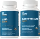 Dr Tobias Lung Health & Blood Pressure Support Suppléments, Lung Cleanse & Detox, soutient la santé circulatoire normale avec vitamine C, B6, B12, Nicine, Folate