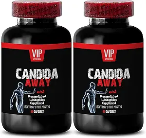 Organic Reishi Mushroom Powder - CANDIDA AWAY - Digestive Cleanse (2 bottles 120 capsules) - Anti Overgrowth Supplement - Oregano Leaf Extract - candida away extra strength - candida cleanse - candida