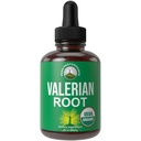 Supplément de gouttes de liquide valériane biologique USDA. Teinture d'extrait végétalien pour la relaxation, le sommeil, le calme. Zéro sucre, suppléments sans gluten pour les femmes et les hommes