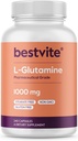 BESTVITE Sans remplissage L-Glutamine 1000mg par gélule (240 gélules) - Forme libre - Pas de stéarate - Sans gluten - Non OGM - Supplément de glutamine pure L - Concentration maximale Capsules de glutamine
