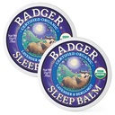 Baume de sommeil blaireau, huile essentielle biologique Aromathérapie Baume de sommeil naturel pour adultes et enfants, Lavande relaxante et calmante & Bergamot soutien de sommeil naturel, 75 oz d'étain, 2-pack
