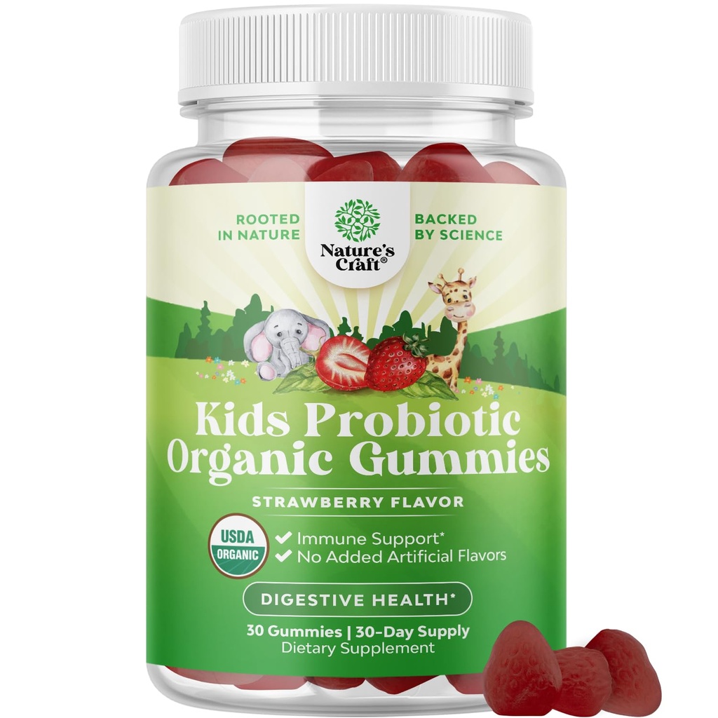 Immune Booster Kids Probiotic Gummies - Bacillus Subtilis Probiotic for Kids Upset Stomach Nettoyez le corps Immune Boost et Colon Detox - Relief de constipation et vitamine santé digestive Gummy