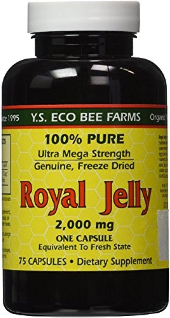 YS Eco Bee Farms Jelly Royal 2 000 mg - 75 capsules (paquet de 2)