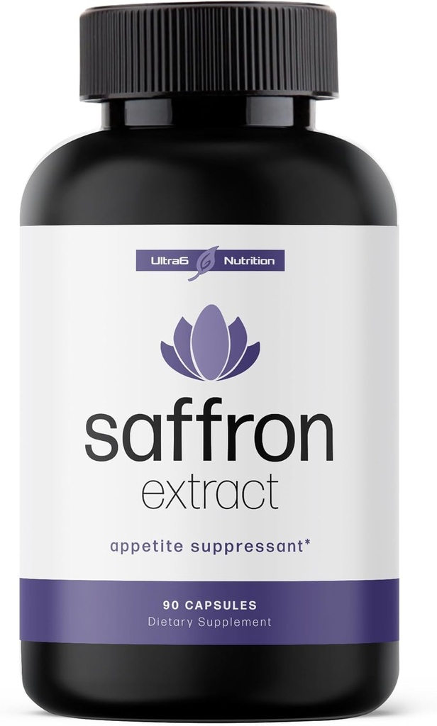 Extrait pur de safran - Suppression de l'appétit pour les femmes et les hommes de perte de poids - Supplément de contrôle de la faim et de la rage naturelle - Suppléments de safran pour l'énergie et l'humeur - 90 capsules - Fabriqué aux États-Unis