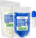 XPRS Nutra Capsules séparées Taille 00-1000 Compter Capsules de gélatine vides Séparées dans des sacs - Premium Empty 00 Pills pour le remplissage de supplément bricolage (bleu/blanc)