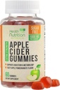 Gommies de vinaigre de cidre de pomme 1000mg - maximum de force sans sucre Vitamines sans vinaigre de cidre de pomme, soutient le métabolisme et l'énergie, Keto Friendly, vitamine B12, sans gélatine, sans gluten, végétalien et non-OGM - 60 Gommies